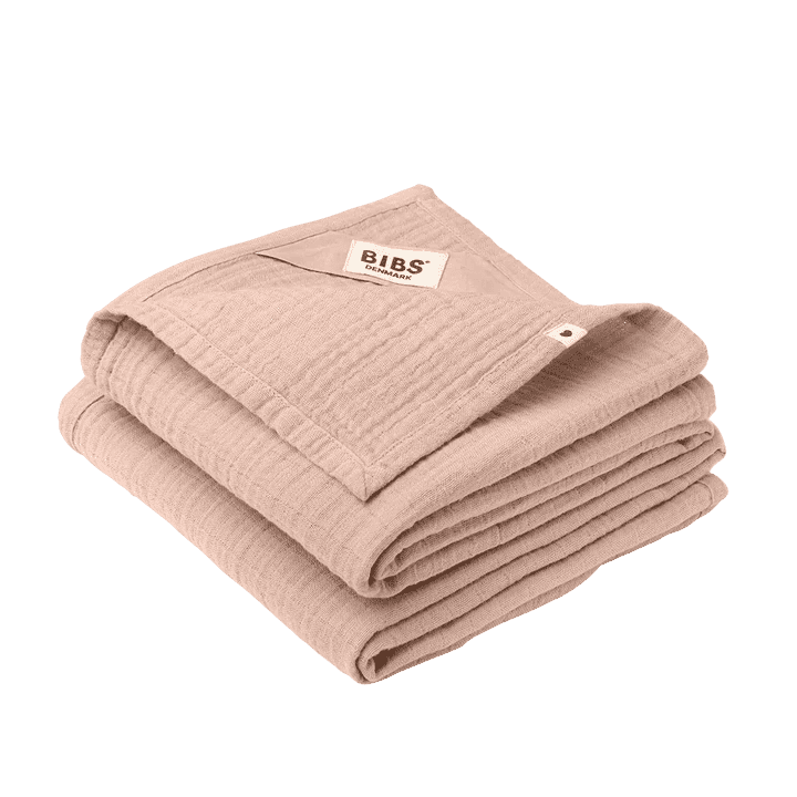 BIBS Muslin Cloth Mulltücher 2-Pack, 100 % Bio-Baumwolle, 70x70 cm,- Blush muffinandco.