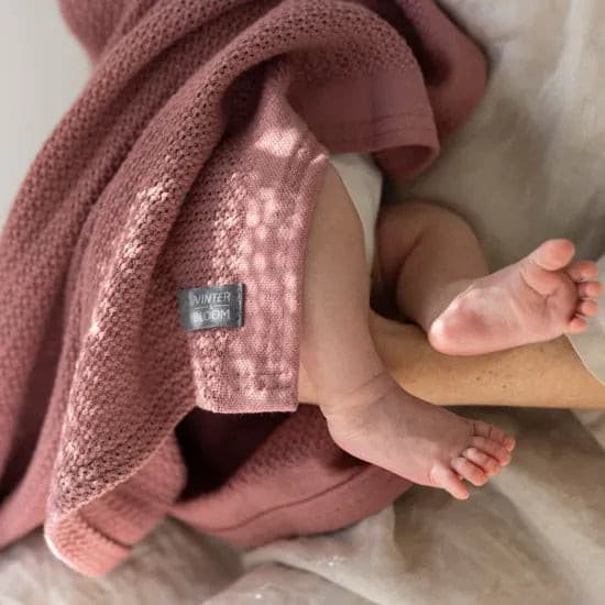 Decke Soft Grid ORGANIC, Altrosa | muffin&co