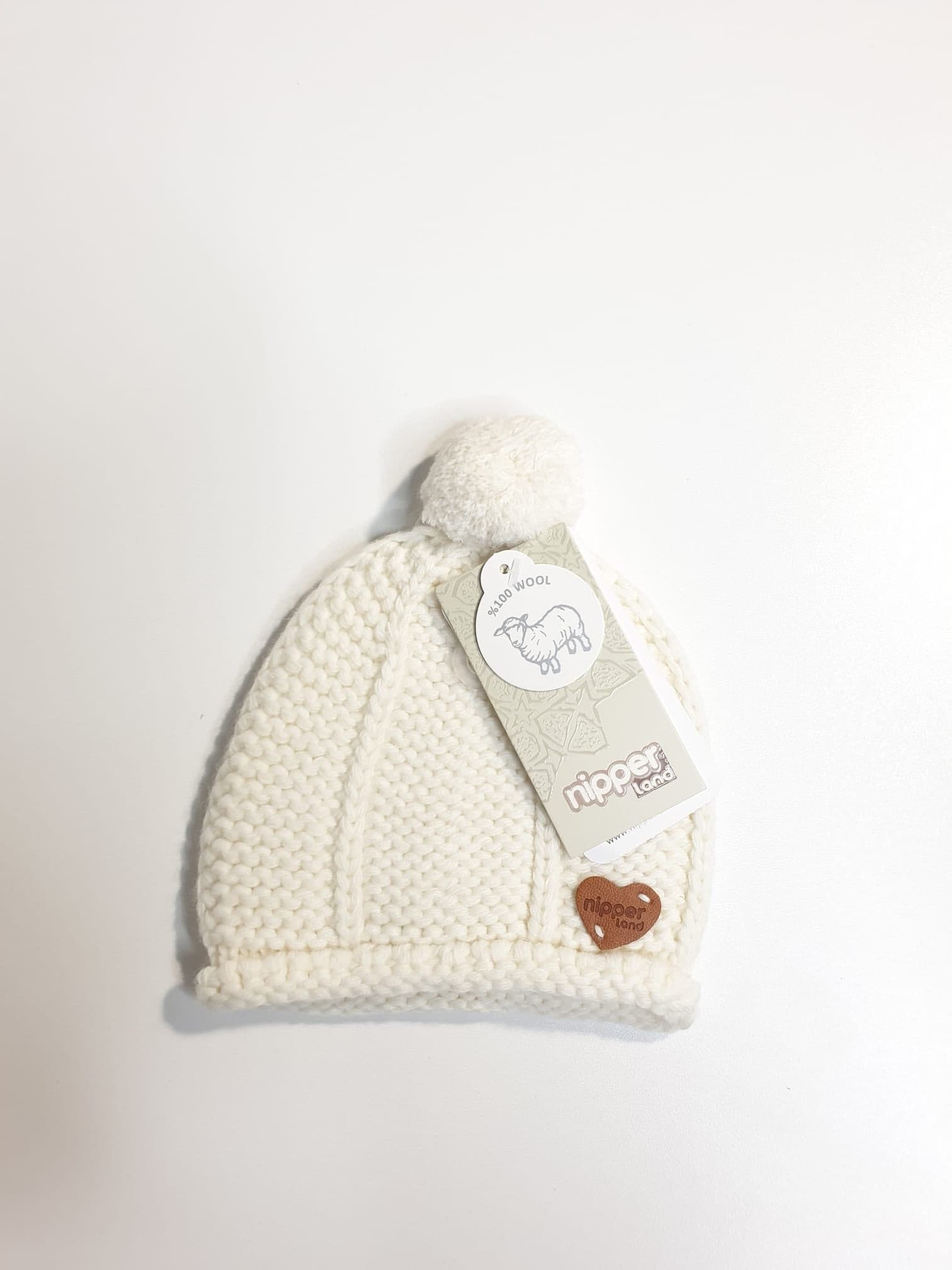 Nipper mütze mit Pom Pom-6709-Creme muffinandco.