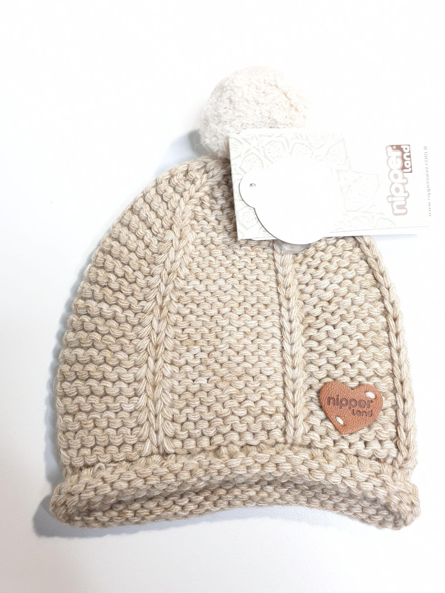 Nipper mütze mit Pom Pom-6709-Beige muffinandco.