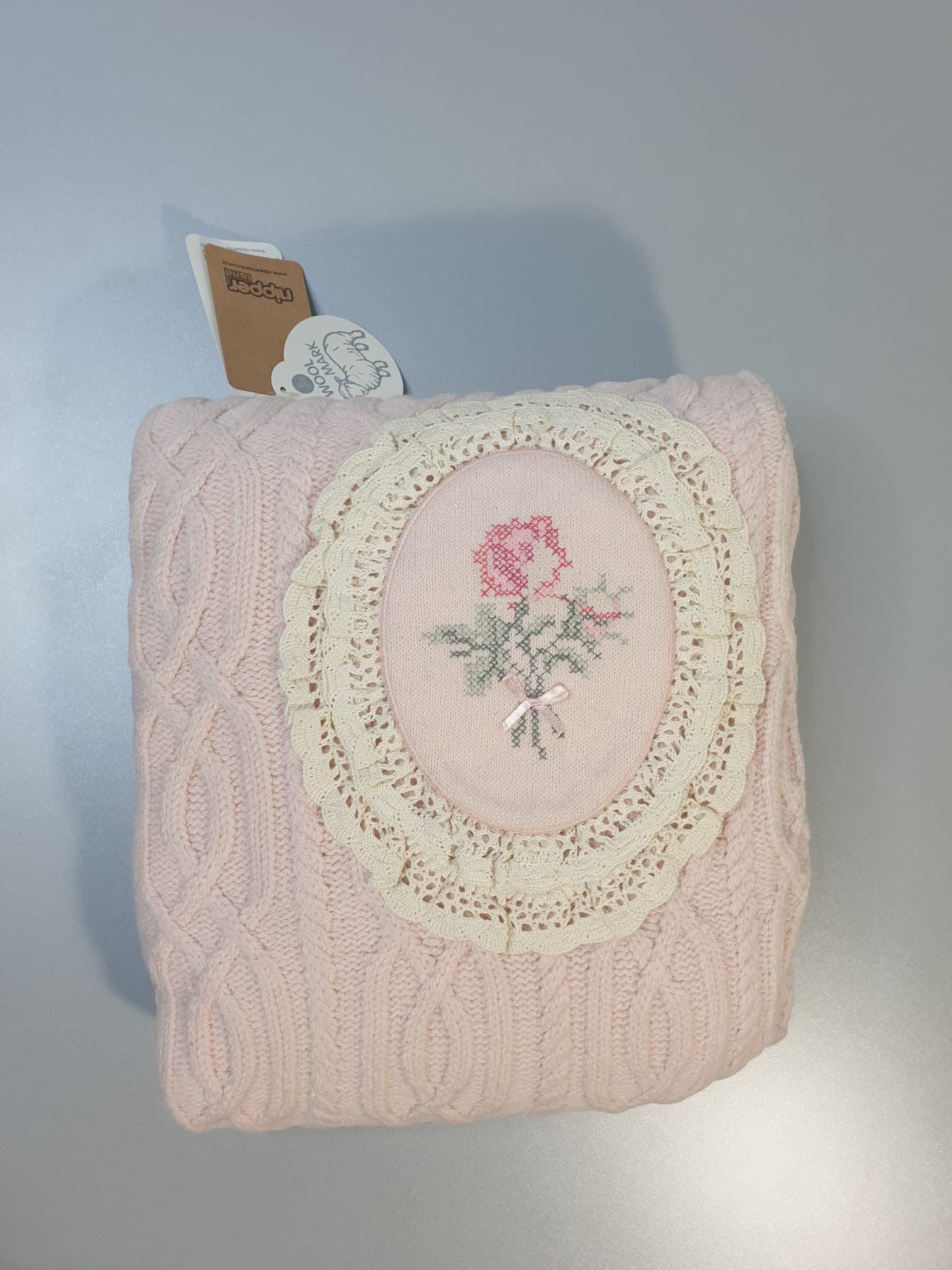 Nipperland Decke mit Blumen Motiv Rosa  (85x100) 6422.