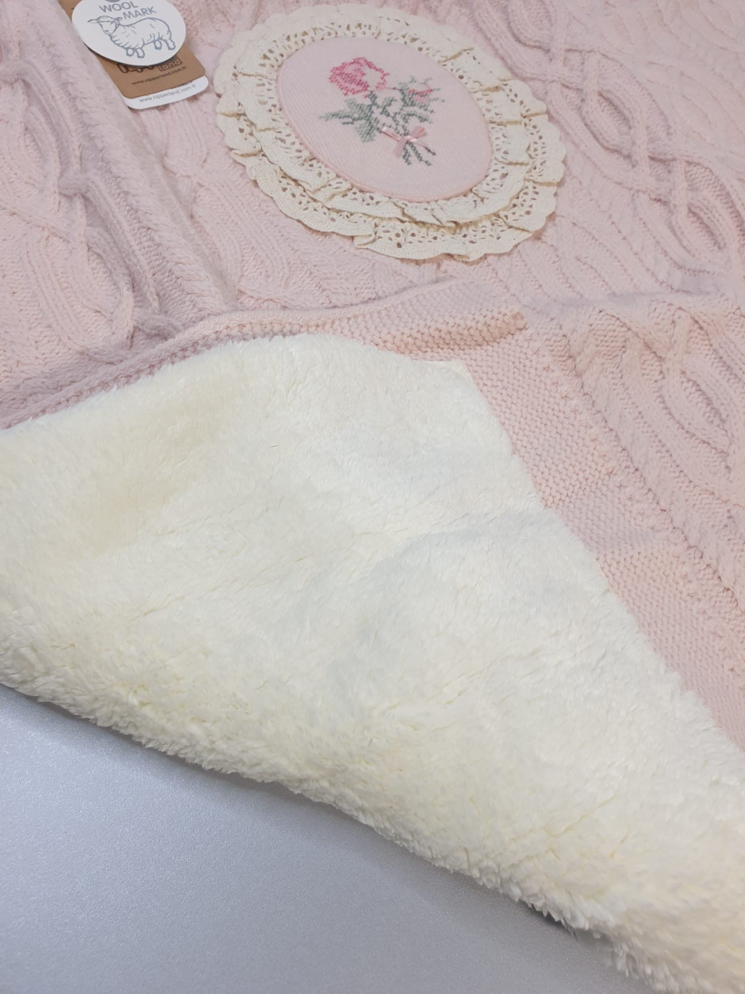 Nipperland Decke mit Blumen Motiv Rosa  (85x100) 6422.