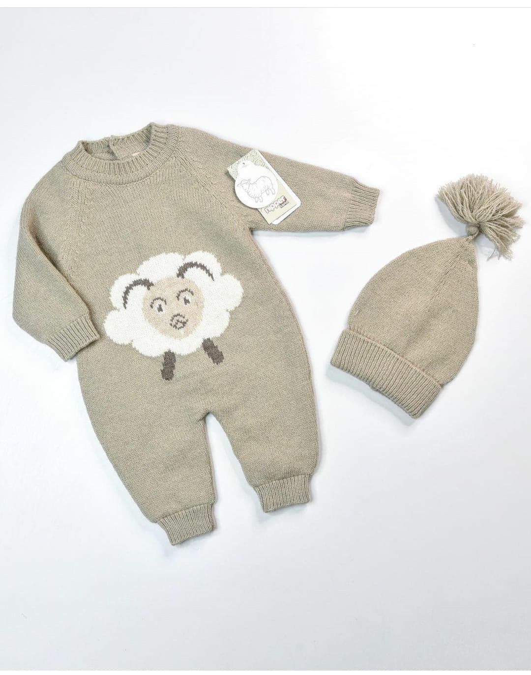 Baby Set-Babydecke-Strickoverall mit Mütze - muffinandco