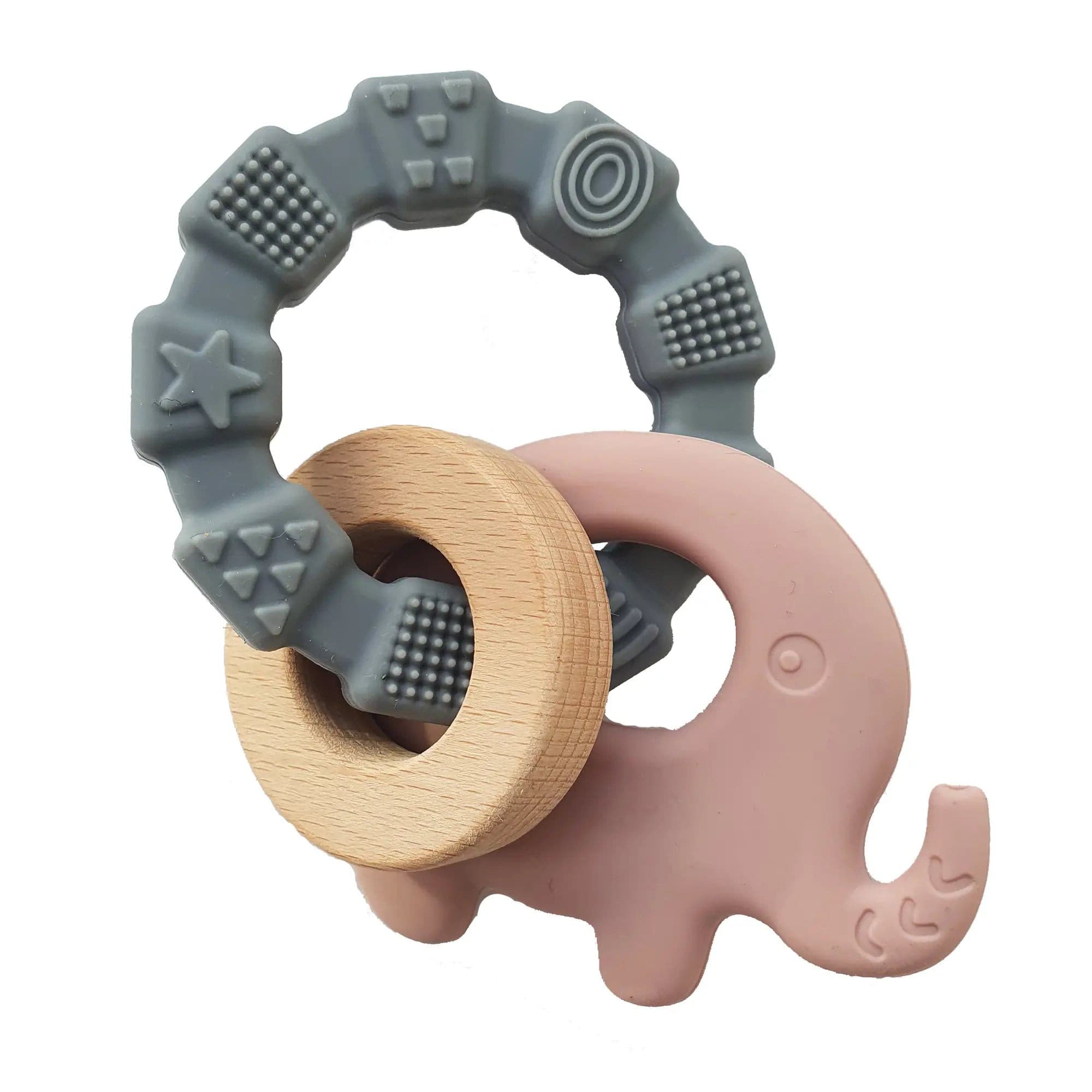 Baby Beißring Elefant blass lila - muffinandco